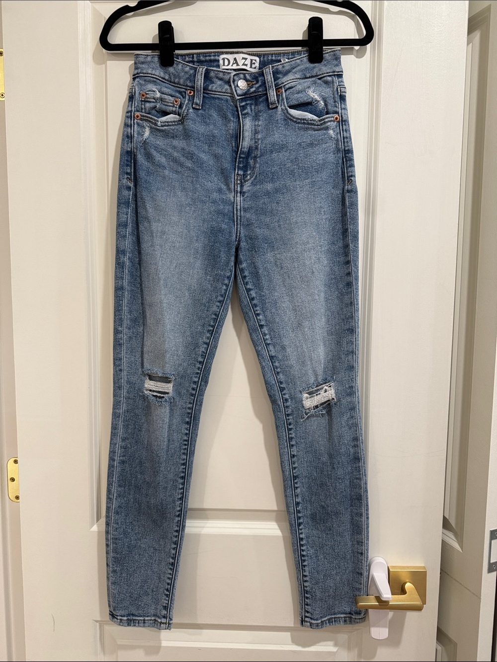 Daze Money Maker High Rise Distressed Skinny Jean